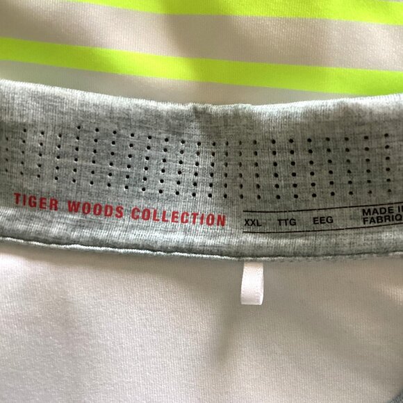 Tiger Woods Collection Nike Men's Polo Shirt Size XXL Striped Golf Short Sleeves - Picture 7 of 9